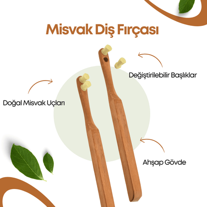 Misvak Diş Fırçası Seti ( 2 Başlıklı Fırça )